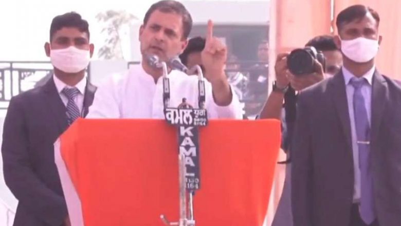 राहुल का राजस्थान दौरा:23 मिनट के भाषण में राहुल ने 12 बार मोदी का नाम लिया, बोले- 3 कृषि कानून से 40% लोग बेरोजगार हो जाएंगे