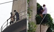 मरने के लिए बेटे समेत टंकी पर चढ़ी महिला:प्रॉपर्टी विवाद में कार्रवाई नहीं होने से नाराज थी, पुलिस विफल रही तो पार्षद को चढ़ना पड़ा टंकी पर, समझाकर नीचे उतारा