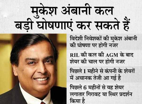 रिलायंस इंडस्ट्रीज की AGM:टेलीकॉम, रिटेल पर होगा फोकस, 5G सर्विसेस की शुरुआत और फोन के बारे में मिल सकती है जानकारी