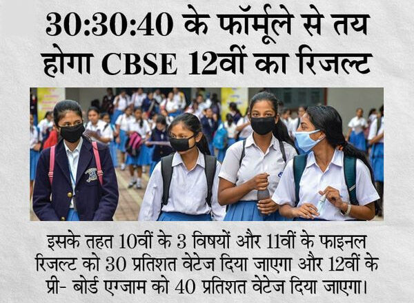 CBSE 12वीं असेसमेंट स्कीम:बोर्ड के तय फॉर्मूले के आधार पर स्टूडेंट्स खुद पता कर सकते हैं रिजल्ट, 30:30:40 के आधार पर ऐसे जानें अपने नंबर