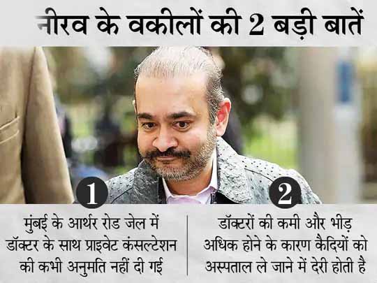 नीरव मोदी का नया पैंतरा:भगोड़े हीरा कारोबारी ने लंदन की कोर्ट में कहा- भारत की जेलों की स्थिति खराब, डिप्रेशन में आकर सुसाइड कर सकता हूं