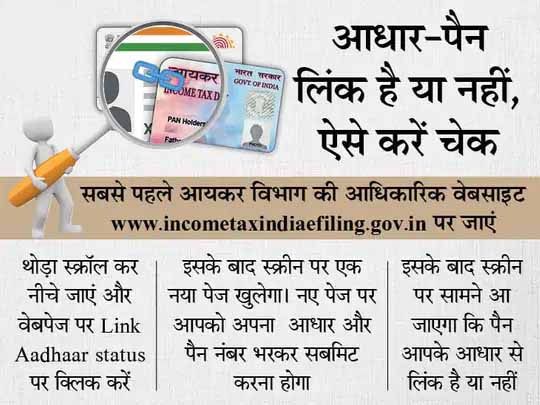 काम की बात:आपके पैन और आधार लिंक हैं या नहीं, घर बैठे करें चेक; लिंक ना होने पर एक्टिव नहीं रहेगा बैंक अकाउंट