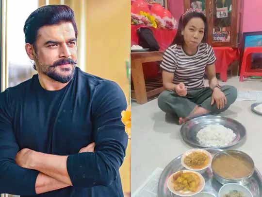 एक्टर का रिएक्शन:ओलंपियन मीराबाई चानू को जमीन पर बैठकर खाना खाते देख बोले आर माधवन- ये सच नहीं हो सकता!