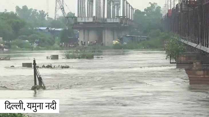 मौसम की मार जारी:भारी बारिश से दिल्ली में यमुना उफान पर, राजस्थान में घरों में भरा पानी; हिमाचल में 632 करोड़ का नुकसान