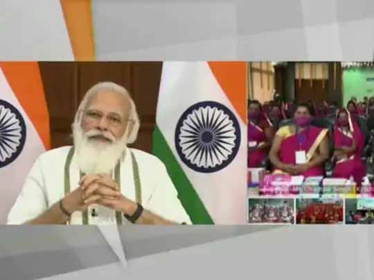मोदी का महिला उद्यमियों से संवाद:PM ने महिला स्वयं सहायता समूहों के लिए 1625 करोड़ जारी किए; 10 लाख की बजाय 20 लाख का कर्ज बिना गारंटी मिलेगा