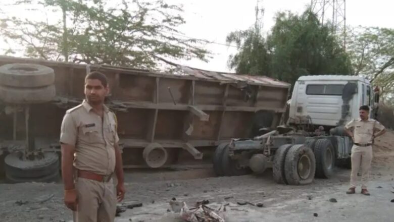 ट्रक ट्रेलर की टक्कर से डंपर चालक की मौत