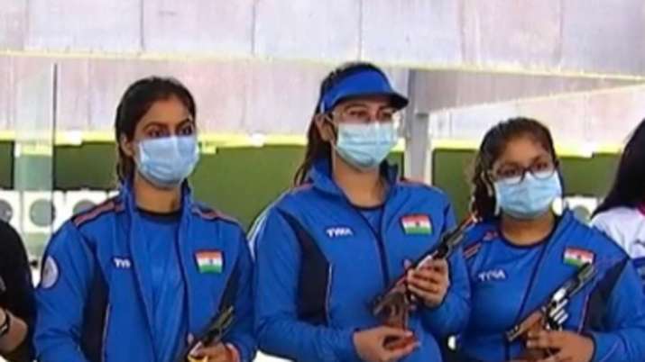 भारत ने महिलाओं की 25 मीटर टीम स्पर्धा में स्वर्ण जीता