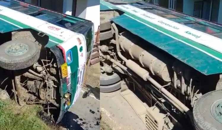 एचआरटीसी बस की ब्रेक फेल, चालक की सूझबूझ से टला बड़ा हादसा