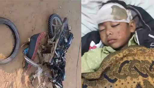 पति-पत्नी और बेटी की दर्दनाक मौत:बाइक पर जा रहे परिवार को पिकअप ने रौंदा