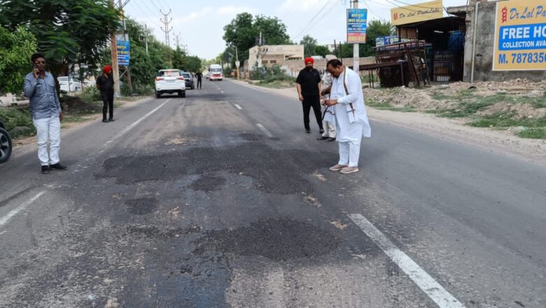 पहले बनाई खराब सड़क, अब पैचवर्क भी घटिया