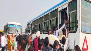 सीईटी परीक्षा : रोडवेज बसों में रही भीड़