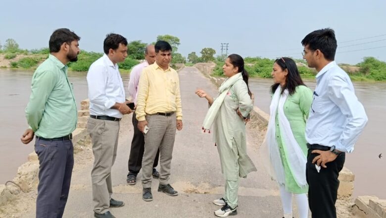 घग्घर बहाव क्षेत्र में दो जगह हुआ पानी का रिसाव, स्थिति नियंत्रण में